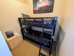Twin-size bunk bed in semi-private den on 3rd floor. 